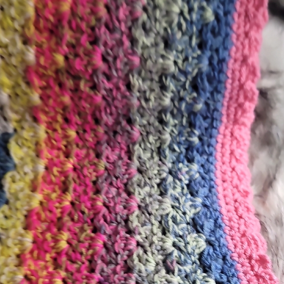 Colorful Striped Hand Crochet  Baby Blanket - Picture 2 of 8